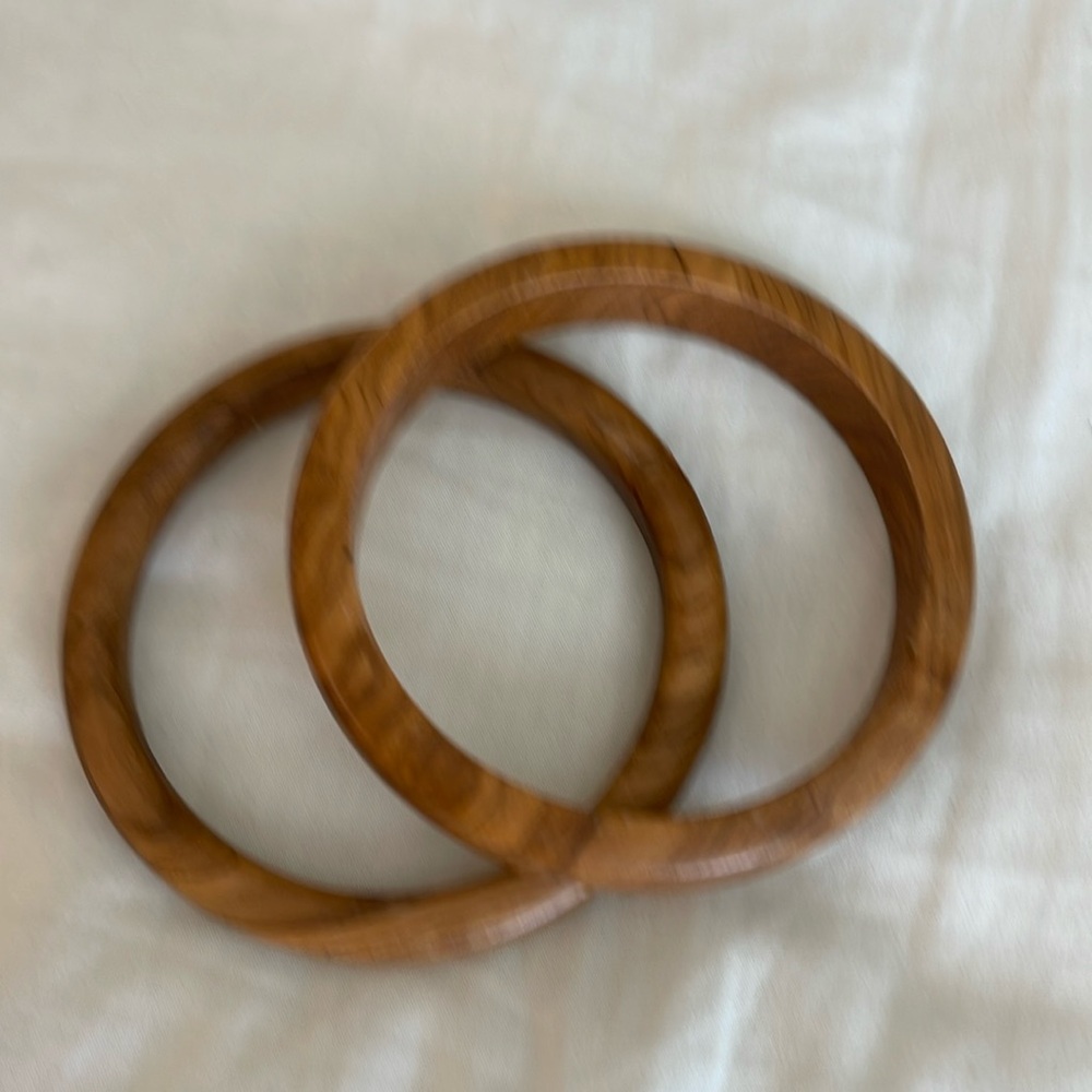 2 Wooden Bangle Bracelets